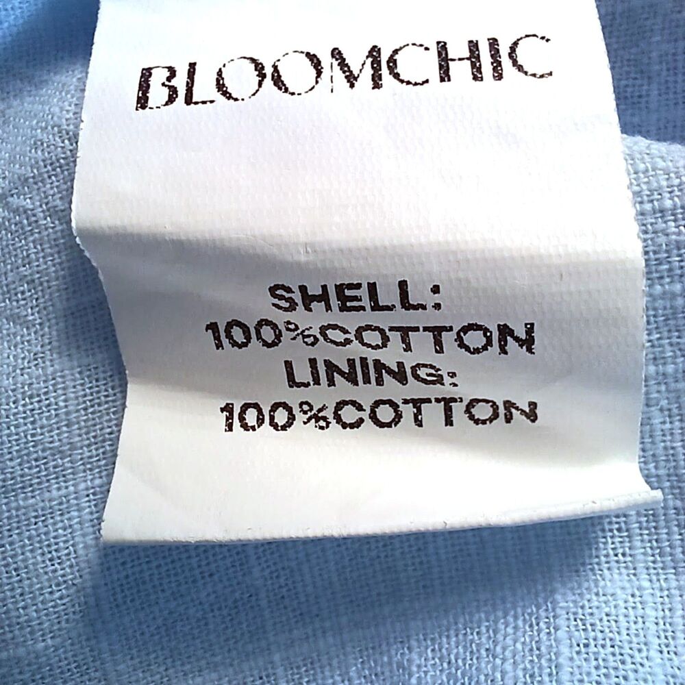 Bloomchic Cotton Boho Blouse Blue w Brown Embroidery Size 26/4X - Picture 6 of 10